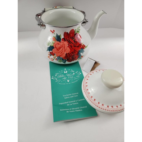 Pioneer Woman - Careful Rose Tea Kettle - Picture 2 of 12